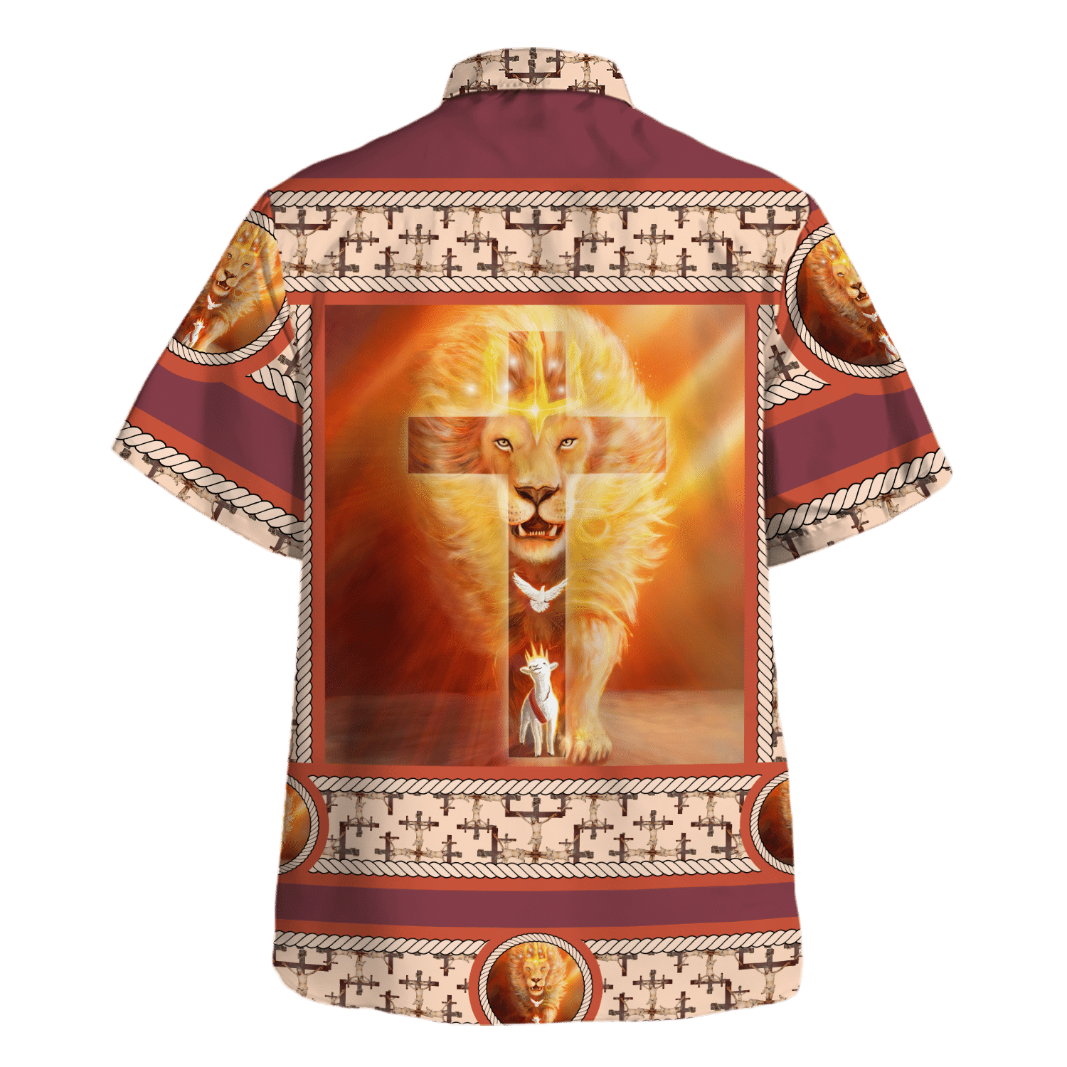 Jesus Lion,Dove, Goat Faith Over Fear - Hawaiian Shirt