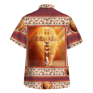 Jesus Lion,Dove, Goat Faith Over Fear - Hawaiian Shirt