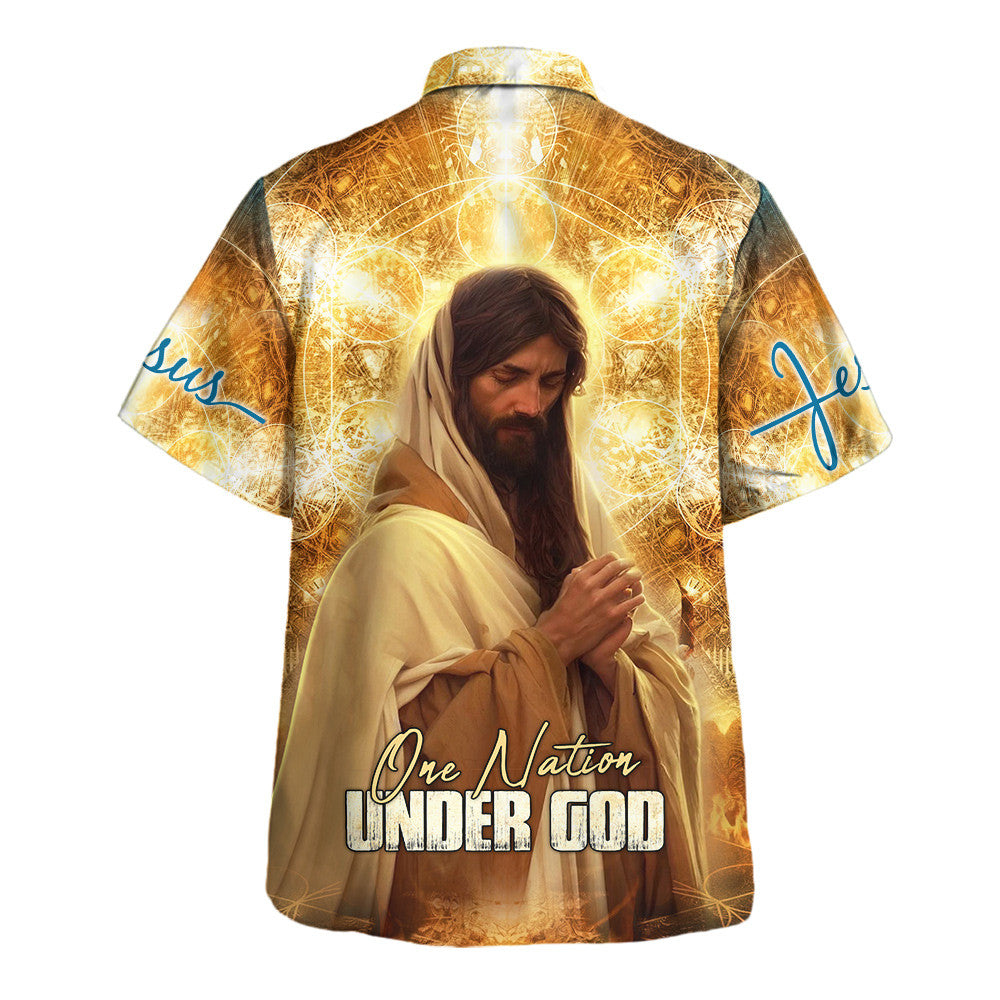 Jesus Nation Under God Golden Light - Hawaiian Shirt