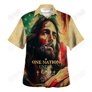 Jesus One Nation Under Colorful - Hawaiian Shirt