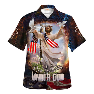 Jesus One Nation Under God Dove - Hawaiian Shirt