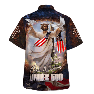 Jesus One Nation Under God Dove - Hawaiian Shirt