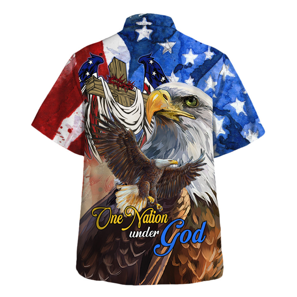 Jesus One Nation Under God Eagle - Hawaiian Shirt