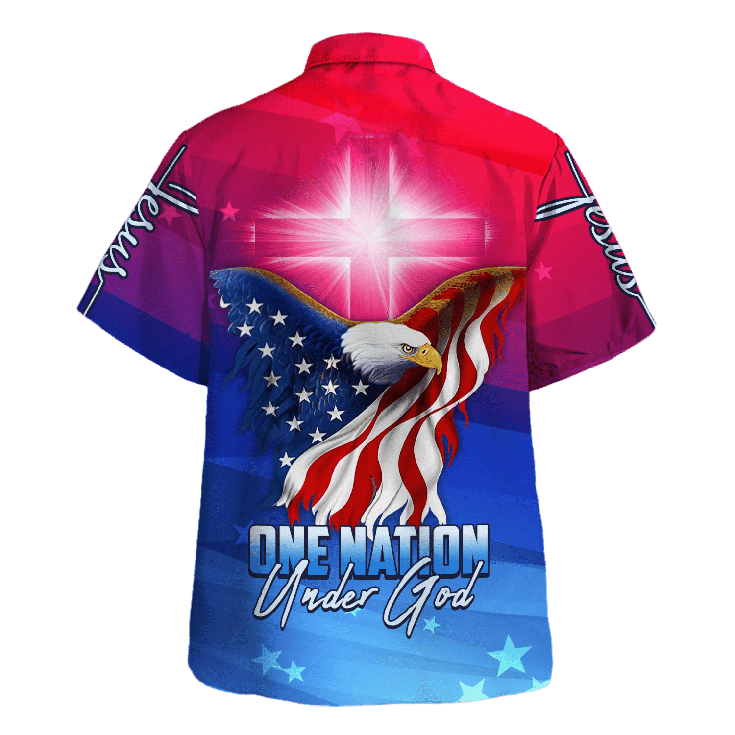 Jesus One Nation Under God Pink Pattern - Hawaiian Shirt