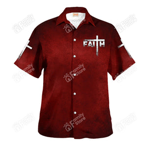 Jesus Red Faith Over Fear - Hawaiian Shirt