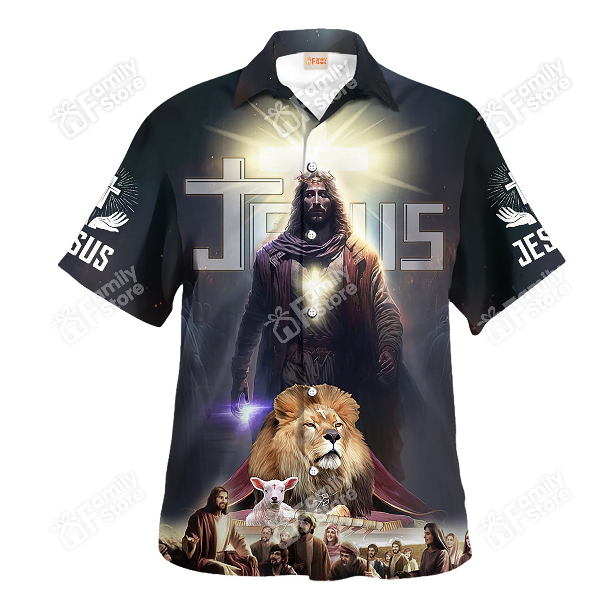 Jesus Saves Animals Lion - Hawaiian Shirt