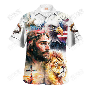 Jesus With Animal Colorful - Hawaiian Shirt