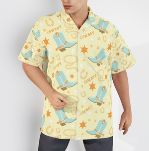 Kentucky Derby Cowboys Rodeo Yellow - Hawaiian Shirt