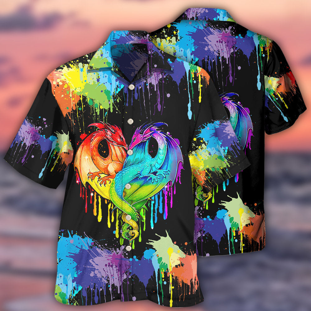 LGBT Pride Dragon Colorful - Hawaiian Shirt