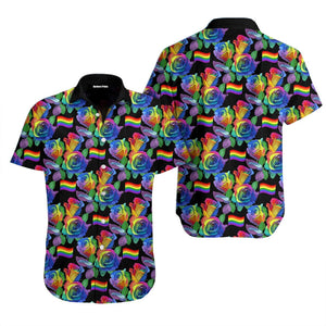 LGBT Rainbow Rose Brilliant - Hawaiian Shirt