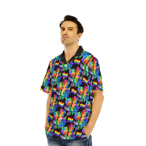 LGBT Rainbow Rose Brilliant - Hawaiian Shirt