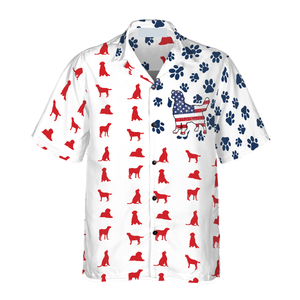 Labrador American Flag Hawaiian Shirt