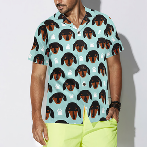 Little Dachshund Puppy Head Hawaiian Shirt