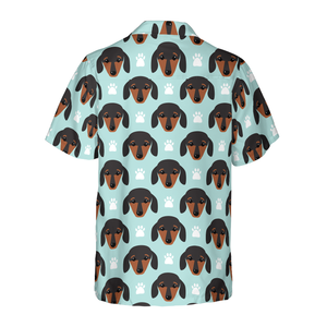 Little Dachshund Puppy Head Hawaiian Shirt