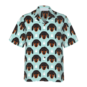 Little Dachshund Puppy Head Hawaiian Shirt