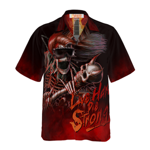 Live Hard Die Strong Burning Guitar - Hawaiian Shirt