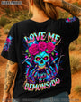 LoveMeLikeMyDemons NeonSugarSkullGraphicTee Women_sAOPShirt_3