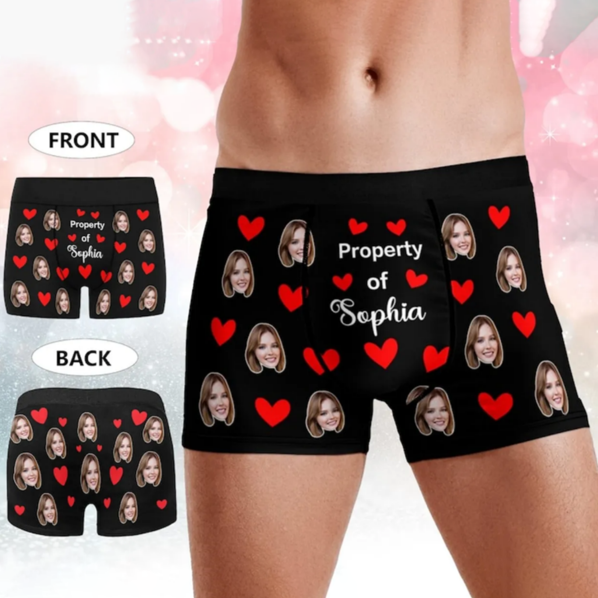 Custom Photo Property Of You - Gift For Husband, Boyfriend - Personalized Men's Boxer Briefs