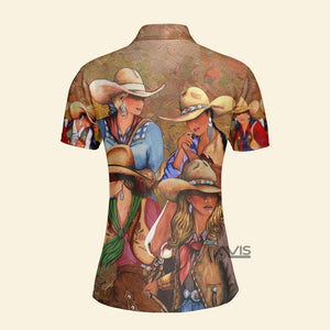 Cowboy Cowgirl Beauty Western Cowgirl - Women Polo Shirt