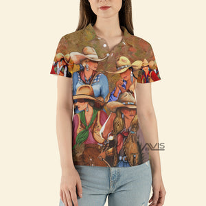 Cowboy Cowgirl Beauty Western Cowgirl - Women Polo Shirt