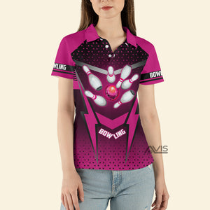 Avis89 This Is How I Roll Pink Bowling - Women Polo Shirt 