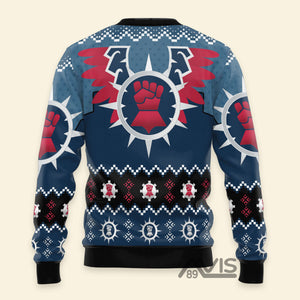 Avis89 Warhammer Crimson Fists Iconic - Ugly Christmas Sweater