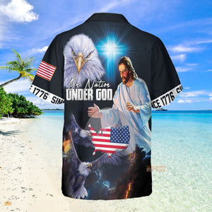 Christian Jesus One Nation Under God Since 1776 Hawaiian Shirt