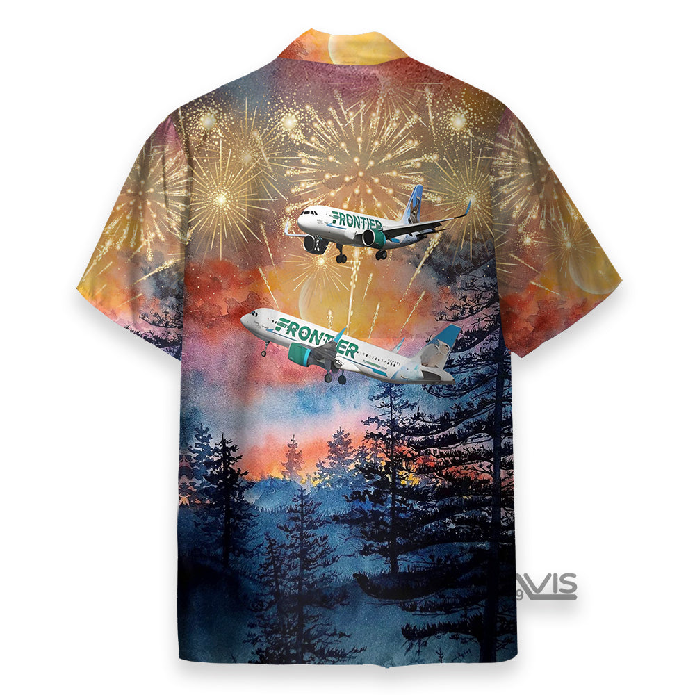 Frontier Airlines Airbus A320-251N Independence Day Hawaiian Shirt