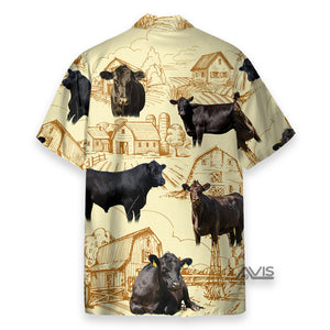 Black Angus Cattle Lovers Farm Hawaiian Shirt For Men & Women