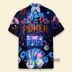 Poker Neon Casino Slot Machine With Jackpot - Hawaiian Shirt