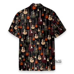 Acoustic Guitar Black Music Instrument - Hawaiian Shirt