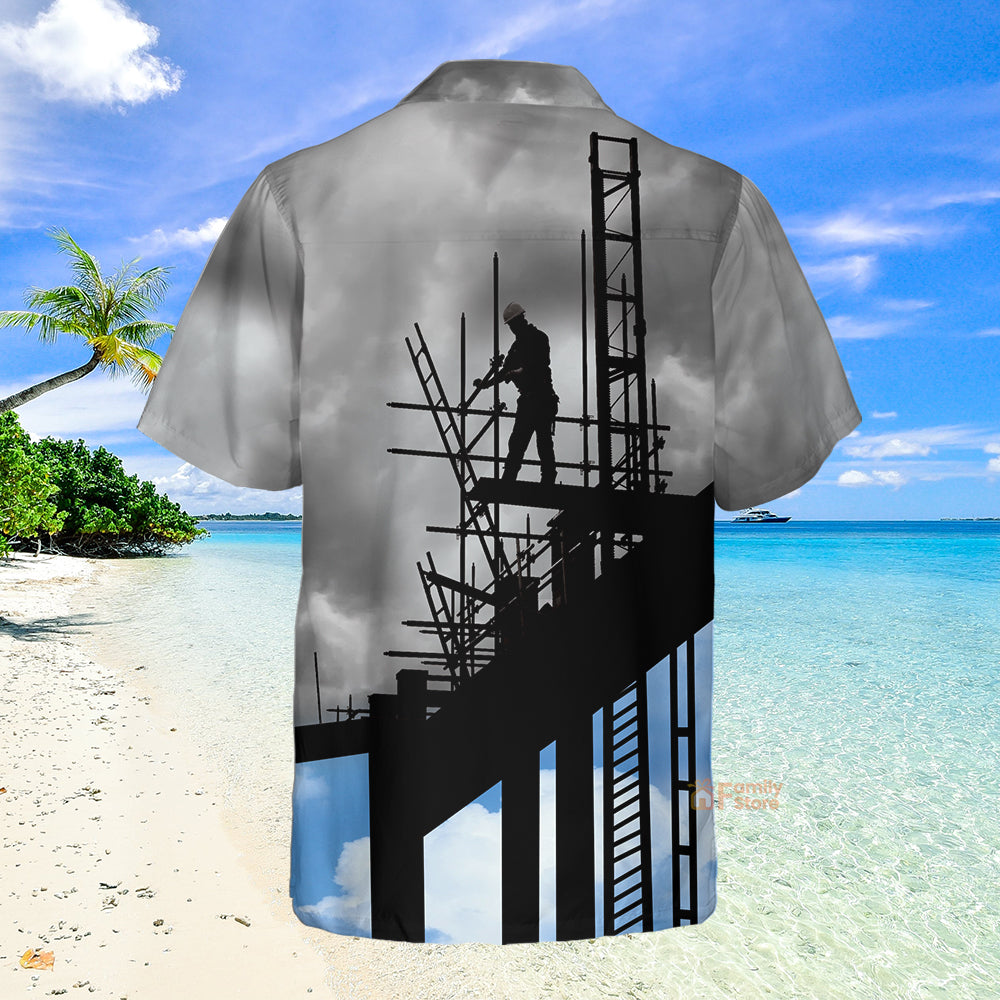 Ironworker And Sunset Hawaiian Shirt