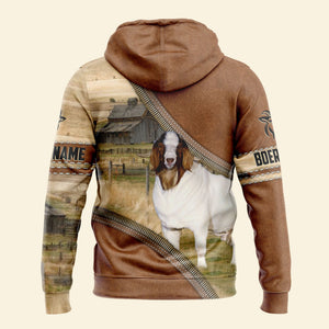 Uni Farm Boer Goat Cattle Light Brown - Personalized Hoodie