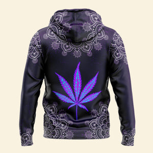 Hippie Cannabis Leaves Purple - Hoodie