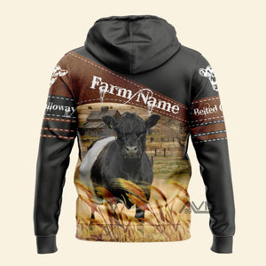 Uni Belted Galloway On Farms Black - Personalized Hoodie