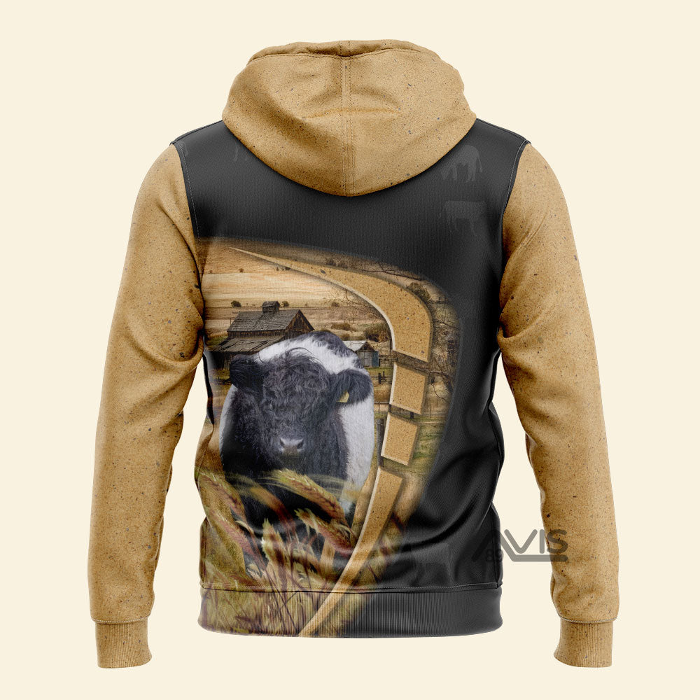 Uni Farm Belted Galloway Black Yellow - Personalized Hoodie