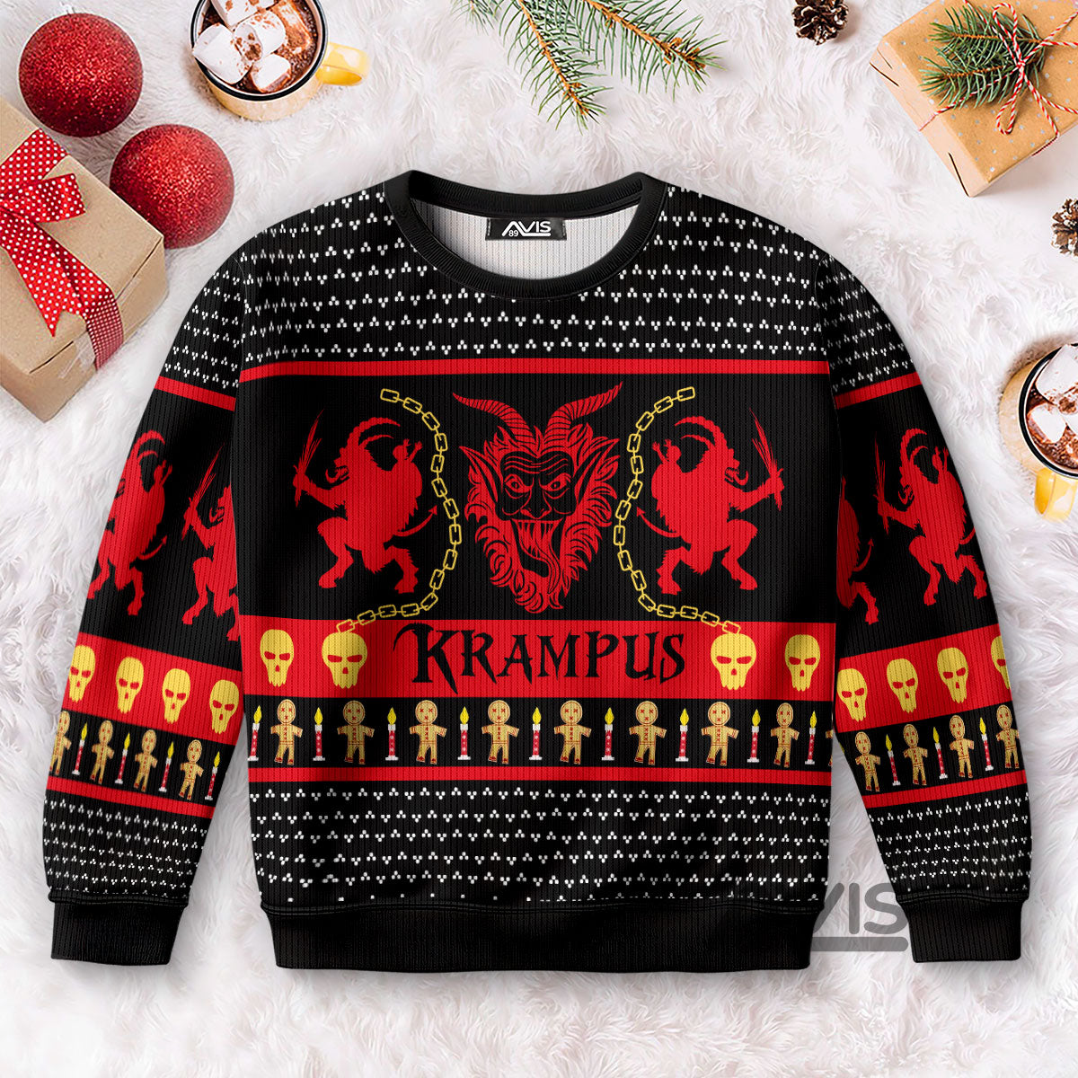 Krampus Christmas Red Funny Ugly Sweater