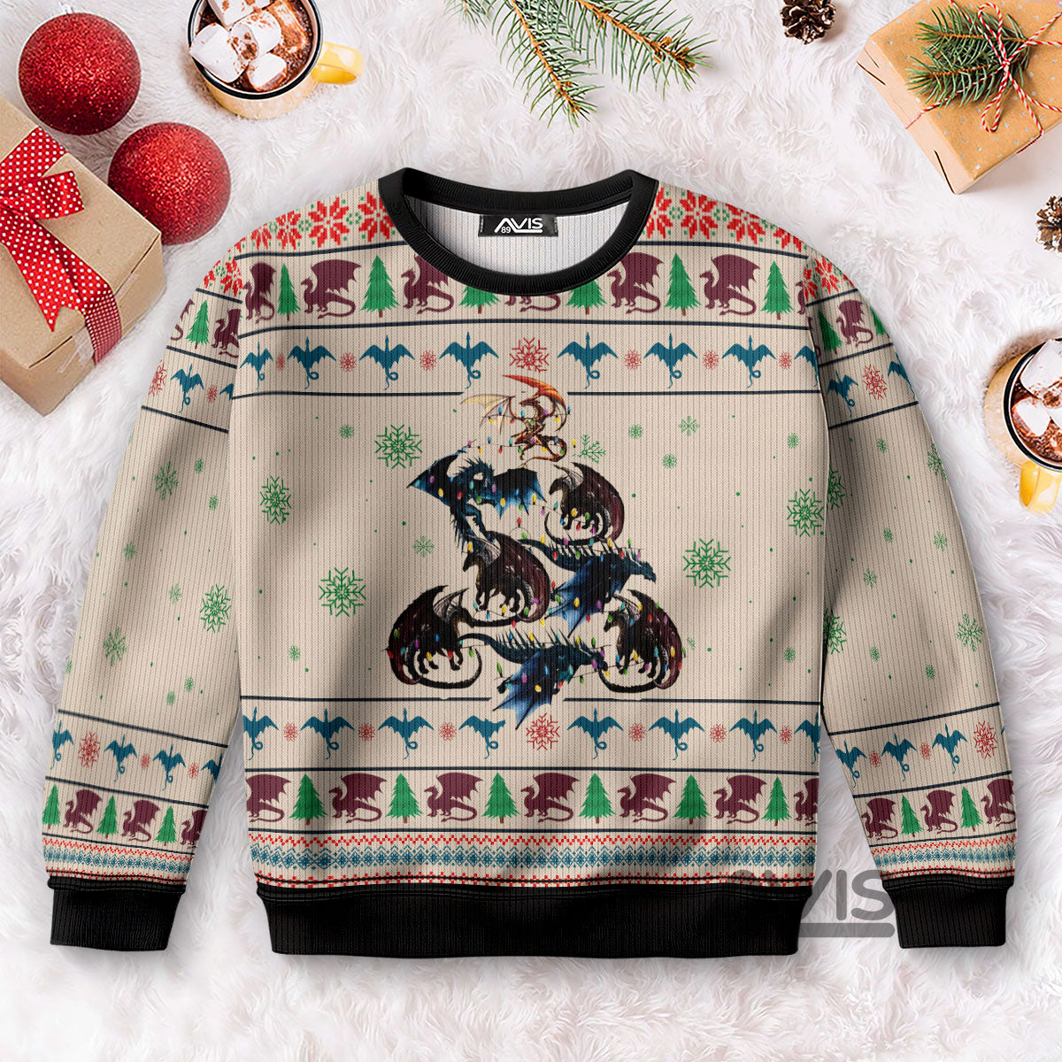 Dragon Tree Ugly Christmas Sweater