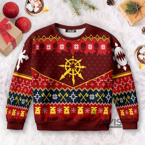 Warhammer Slay Bells Ring Khorne Chaos Iconic - Ugly Christmas Sweater