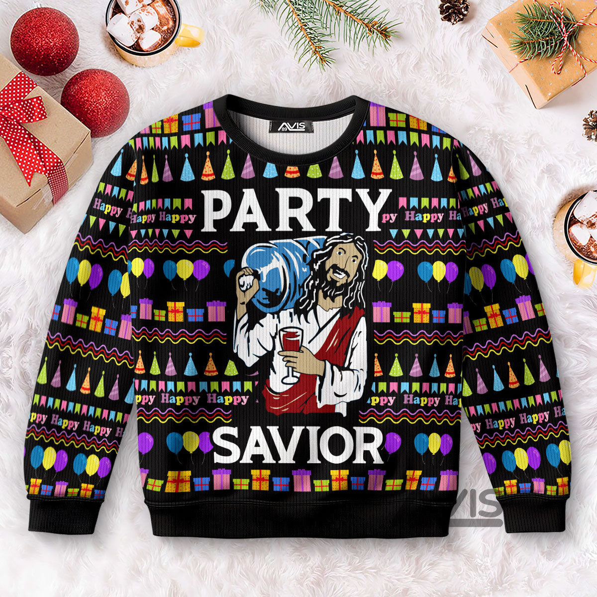 Jesus's Party Christmas Ugly Sweater