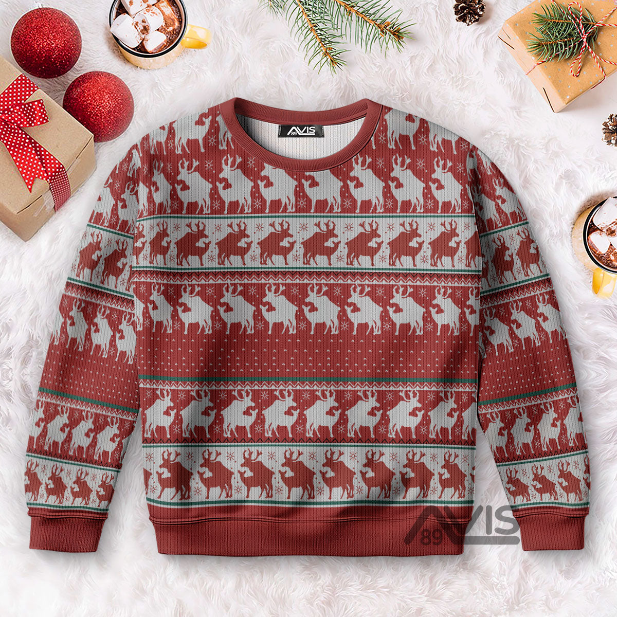 Red Reindeer  - Best Gift For Christmas - Ugly Sweater