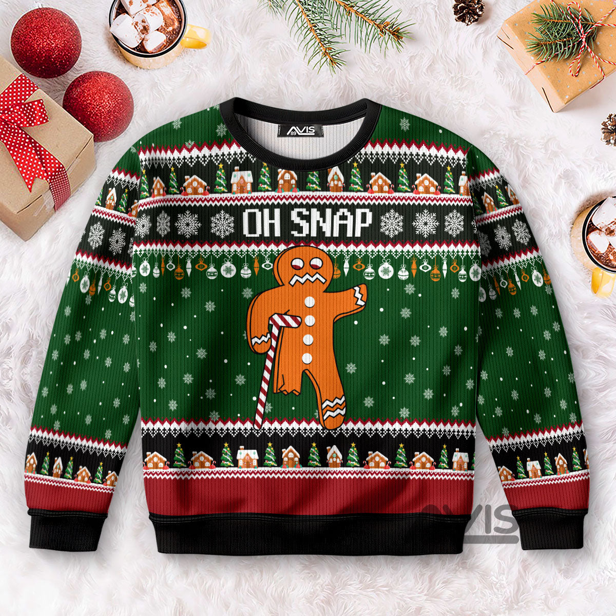 Oh Snap Orange Christmas Funny Ugly Sweater