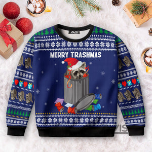 Raccoon Merry Trashmas Christmas Funny Ugly Sweater