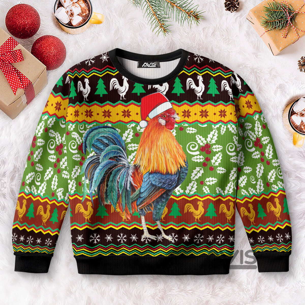 Chicken Cluck-ry Christmas Ugly Christmas Sweater