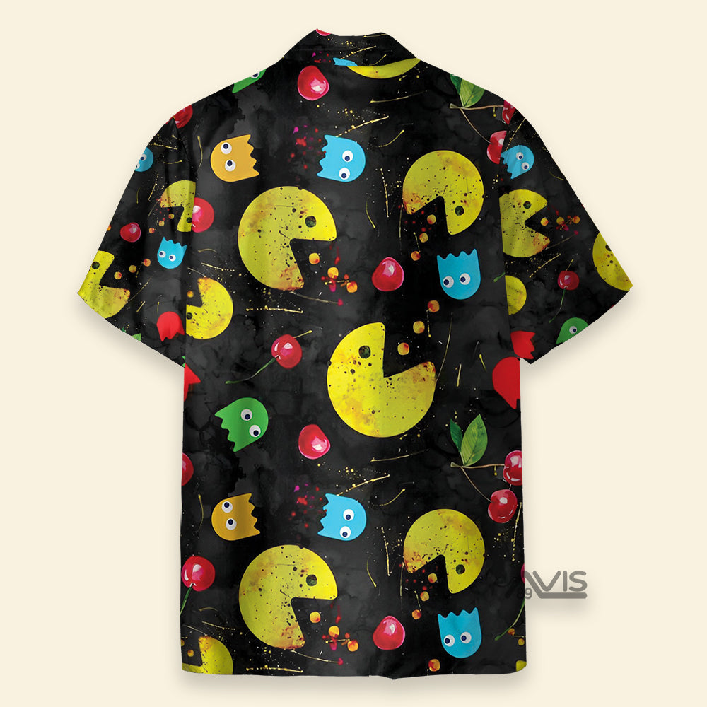 Cartoon Pac-Man Doodle Casual Aloha - Hawaiian Shirt