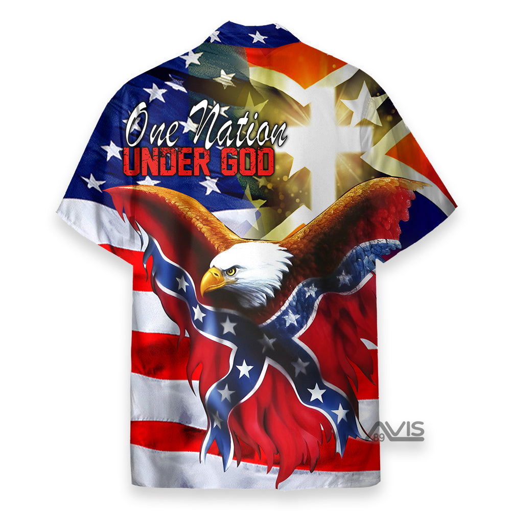 America One Nation Under God Patriotism - Hawaiian Shirt