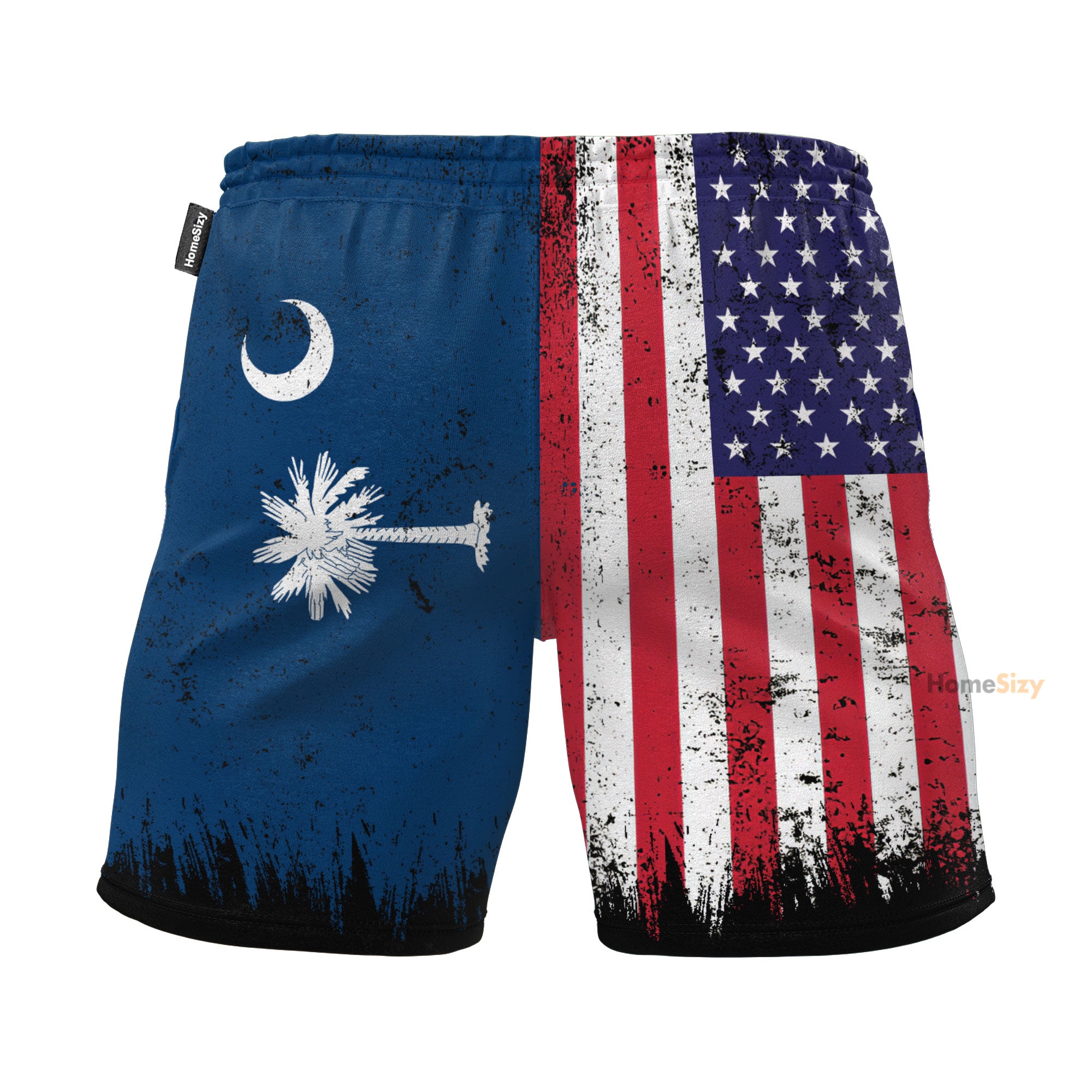 South Carolina x American Flag Bigfoot - Beach Shorts