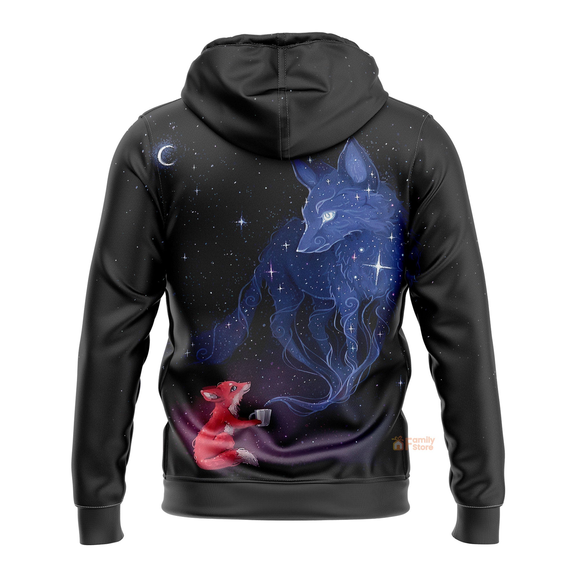 Fox In Galaxy Background - Hoodie 