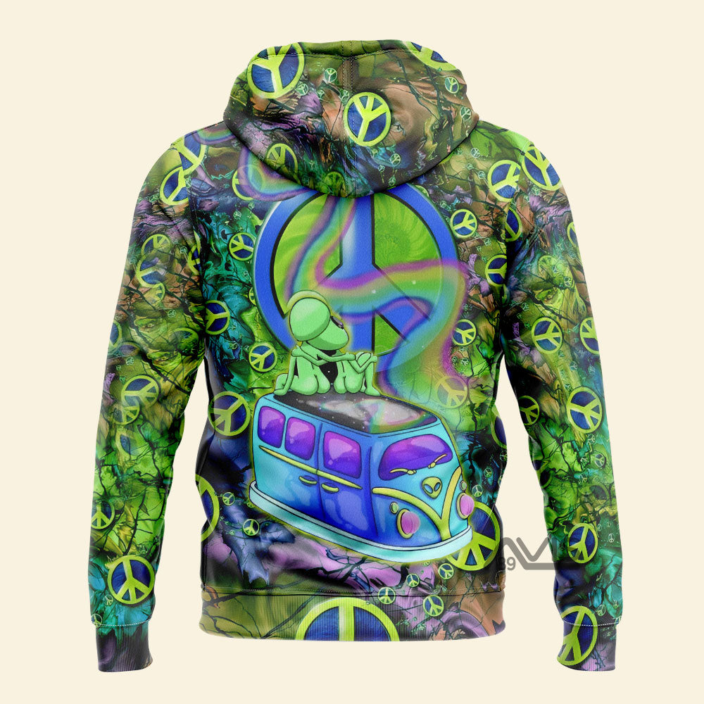 Hippie Alien Couple Sitting In Car - Hoodie