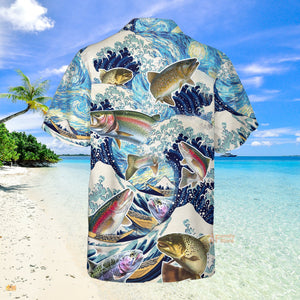 Fishing Trout Fishing Big Waves Style - Hawaiian Shirt